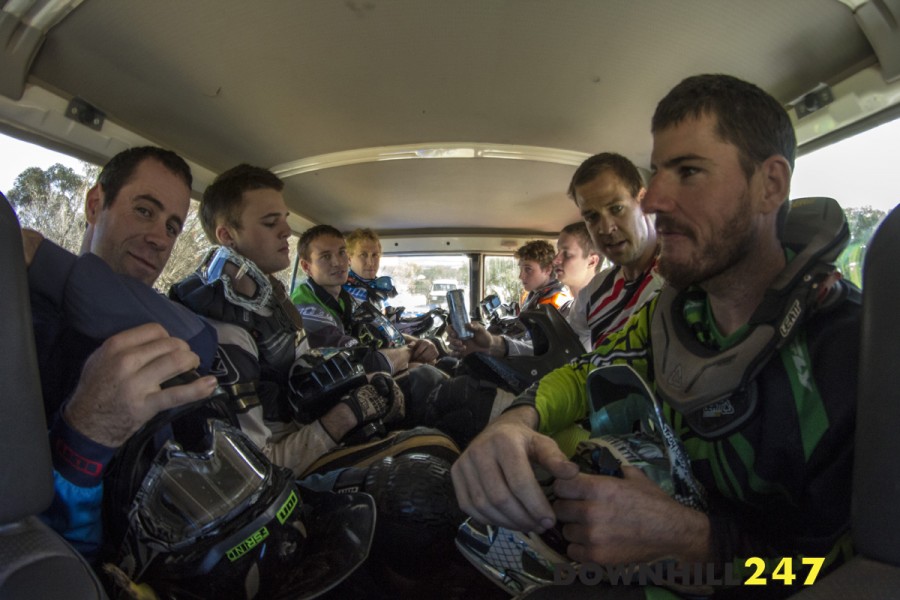 Typical Australian downhilling, in to the back of a Troopie!