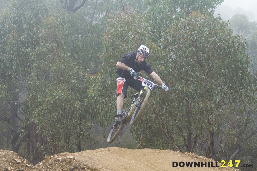 It was foggy near the top, real foggy! That didn't stop Josh Flack from putting a bit of style in, nice!