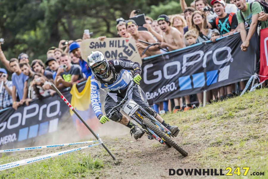 So close! Last rider down and the rider many picked to take the win! Sam Hill missed out just, 3rd place but steadily climbing up the rankings every race.