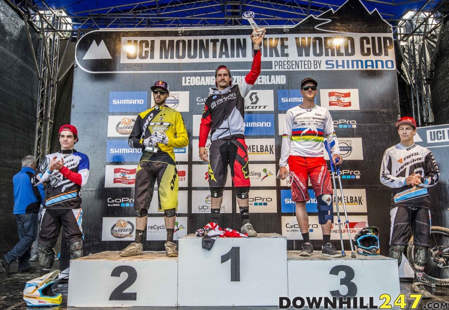 Here is your 2013 World Cup Overall Podium. These are the most elite Downhill racers in the world. While it'd be great to see some Aussie faces up there, these names  deserve to be here. 