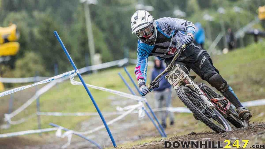 UK rider Michael Jones took the Junior Men's title by a comfortable 3 seconds. Amongst the carnage and mud he held it together and it paid off.