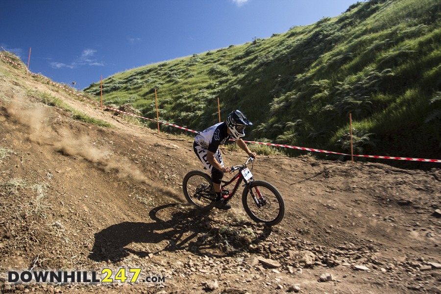 Angus Maddern has had a good season all year including heading over to race his first World Cup, he shows us the middle line through the bottom chute.