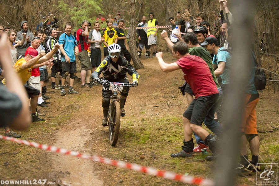 Check out the crowd and the stoke clearly evident on Lucy Crundwell's face! Doesn't it make you smile?!