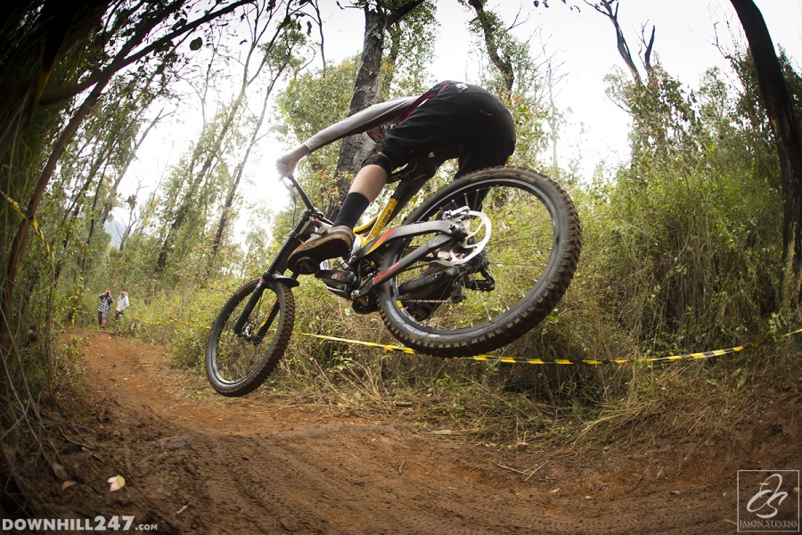 Round 2 winner Dean Lucas boosts a part of the track that many struggled with, leaving no doubt in his title of Australia's Junior Mountain Biker of the Year.