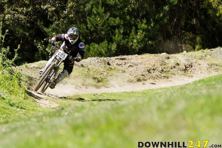 Martin Branfield taking on the bottom berms