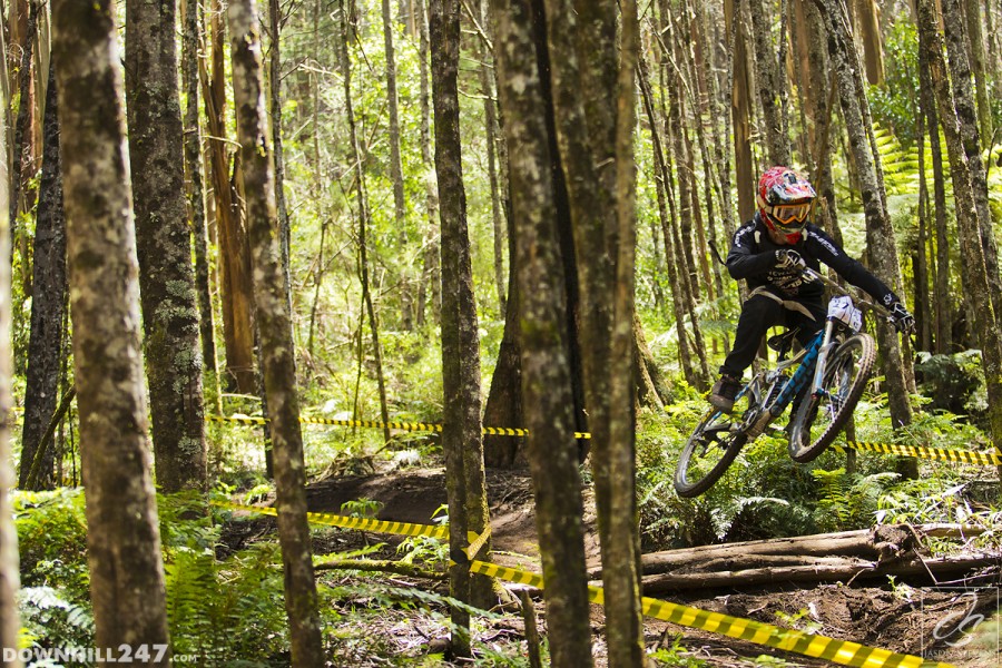 Harry Ewings throws in some style through the woods.