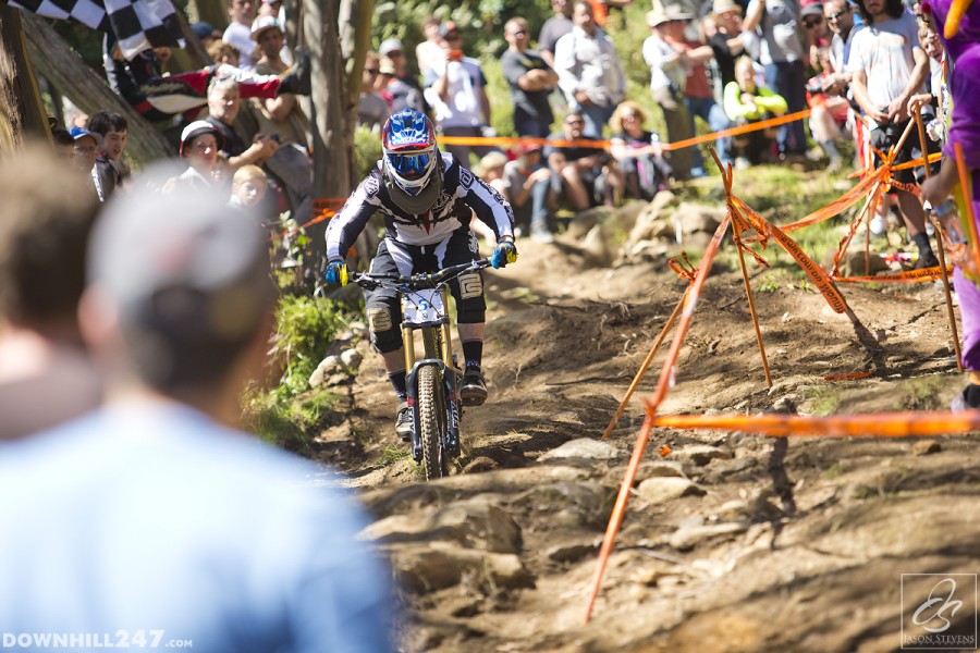 Max Kreuzer putting on a show for the crowd in Jeep Track.