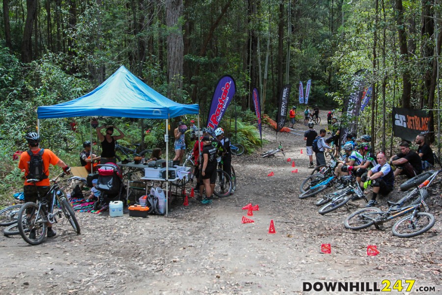 Trail Base Camp, where riders caught their breath and recalled momentous race runs, compared times and tweaked bikes.