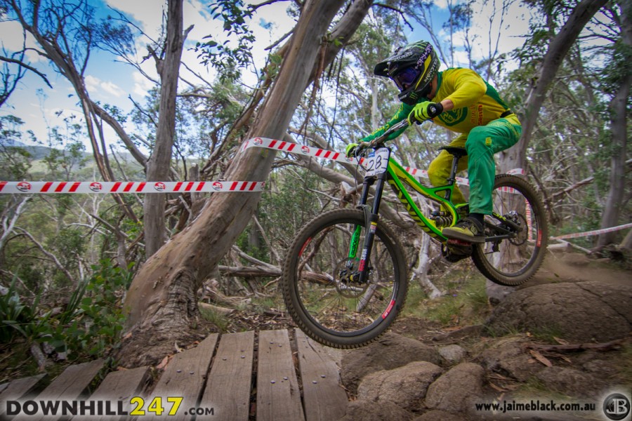 It was Troy Brosnan, in his captivating green and gold  race colours that claimed the win - leaving the series standings at Brosnan 1, Fearon 1 as the third round in Thredbo approaches...