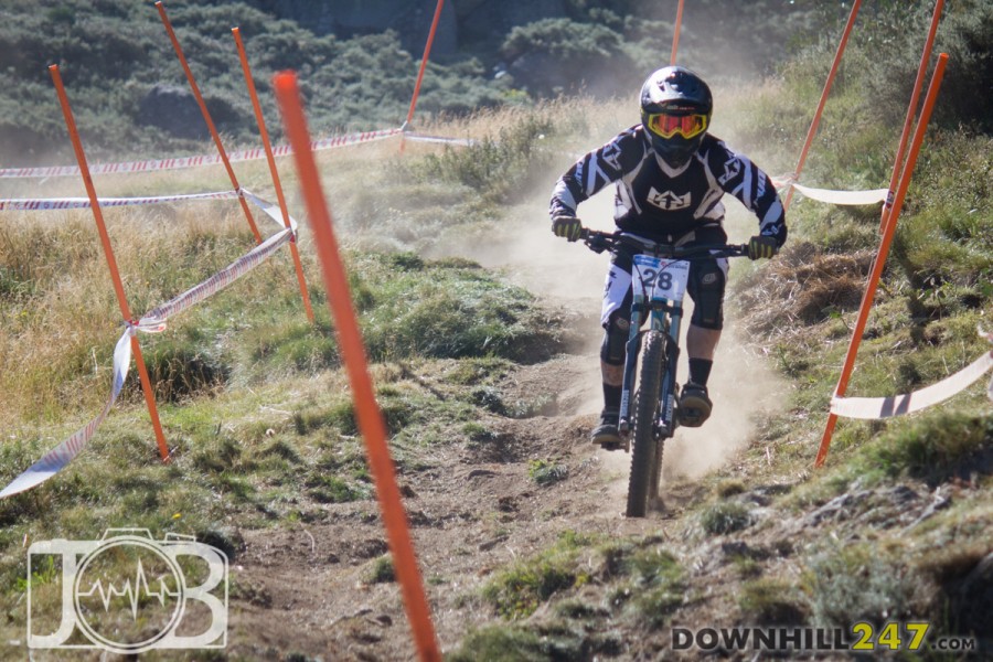 Blake Nielsen floats across braking bumps in one of the high speed straights, finding his speed on trail after recurring injuries. 