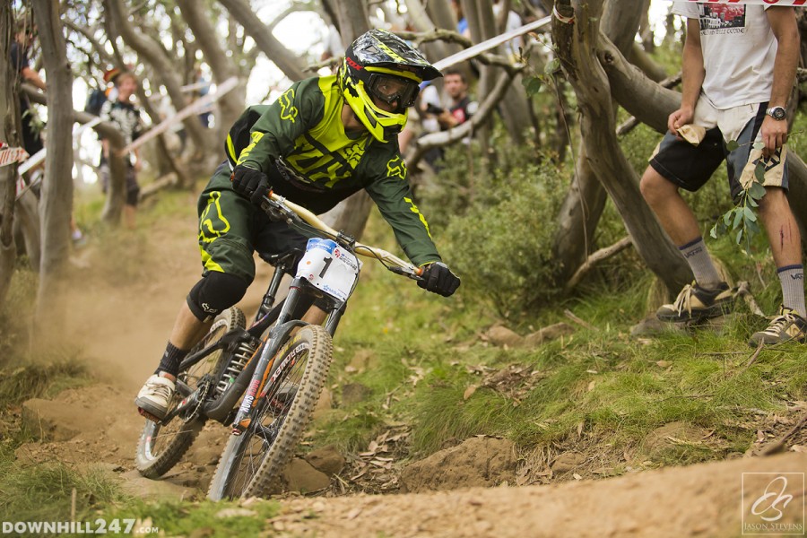 Connor Fearon on his race run, before suffering a front flat which took him out of contention. After a knockout run in Adelaide and a strong weekend of practice, Fearon took this reality of racing in his stride.