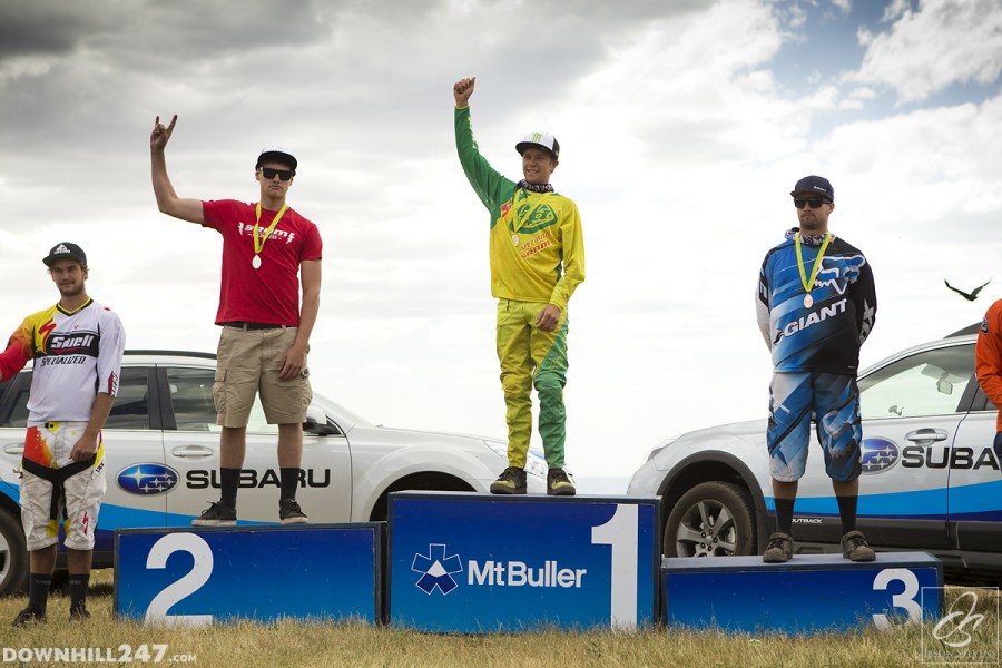 Elite Mens Podium - Australian National Series Rd 2, Mt Buller 2014.