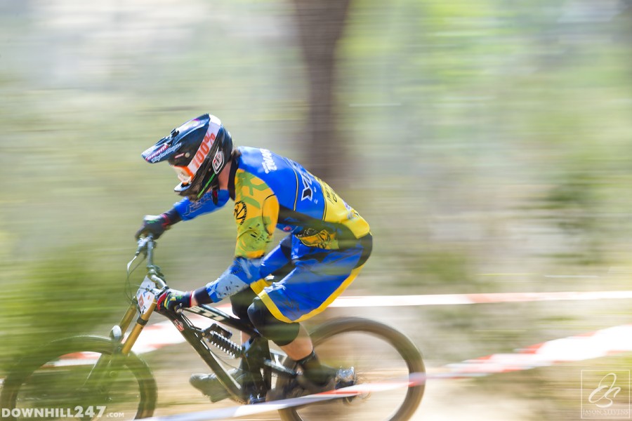 Oli Zwar flies through the final section of the track.