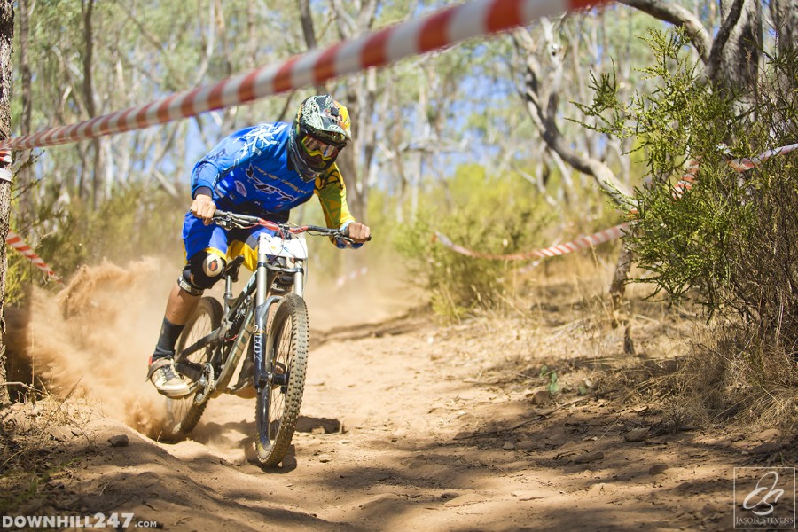 Trent Piribauer punches it out of the final turns.