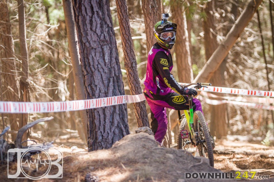 Troy Brosnan sorting lines out, part of the game today was watching out for other slower riders on the track.