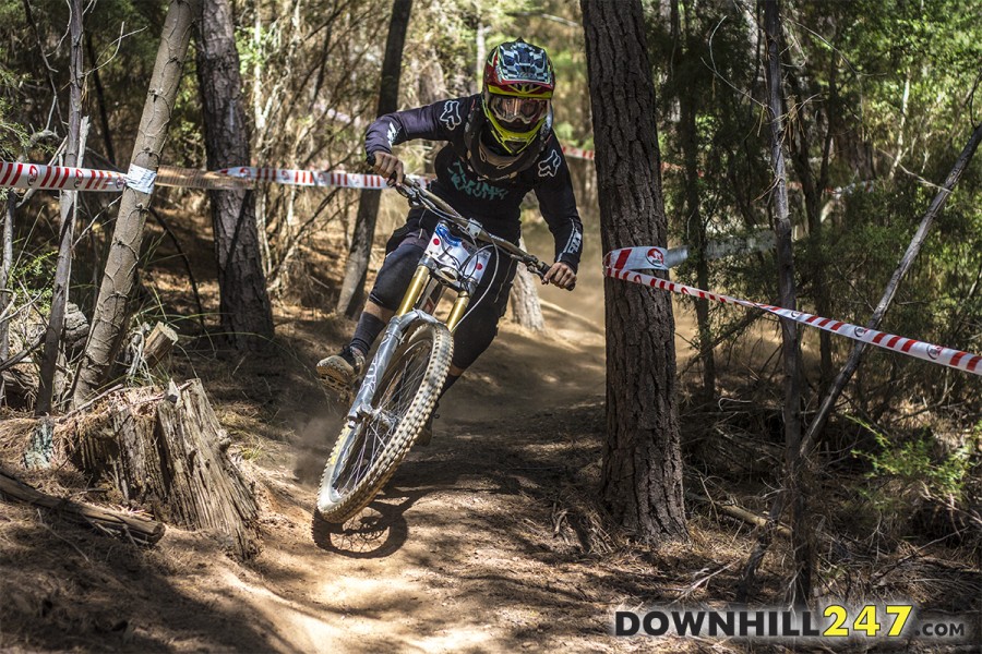 Riders had to deal with coming from bright wide open sections straight into dark forested areas at high speed.