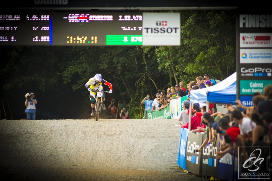 Winner winner! Gee Atherton did what it took, stayed upright and claimed the number one prize.