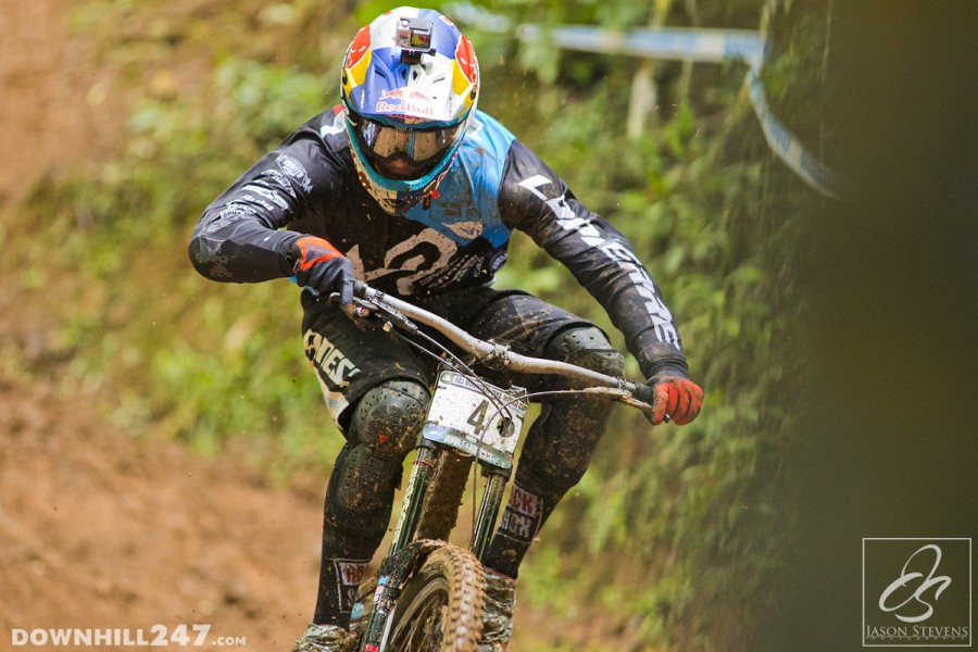 Loic Bruni, another rider on a 'what could have been' run, the fastest to split one he crashed further down and ended up down the field.