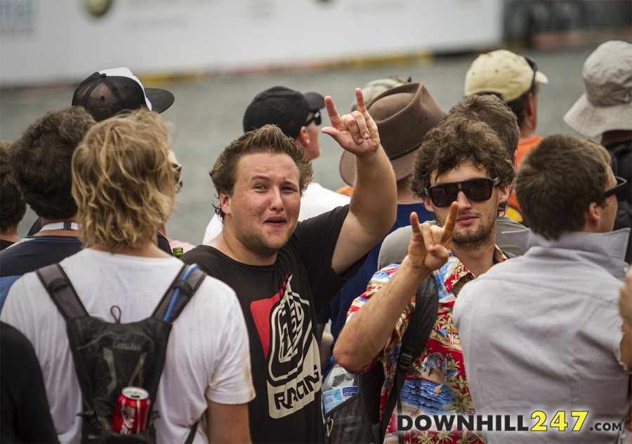 The fans were flooding the hill from early in the morning and they were cheering so loudly in some sections such as the rock garden it was surprising the riders.