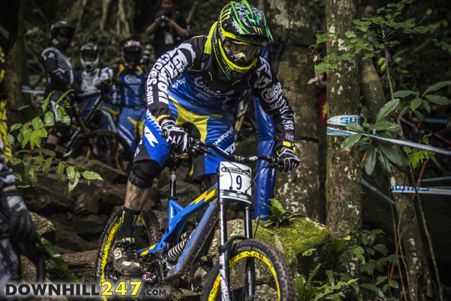 The wet rock garden didn't seem to faze Sam Hill, everyone watched on in awe.
