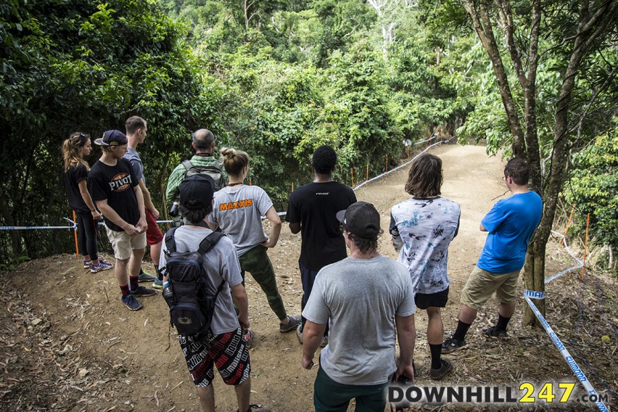 This had everyone deep in thought and conversation. You would have seen the pics by now of the whoops section, There was a lot of talk about whether riders could quad the first part in a double...