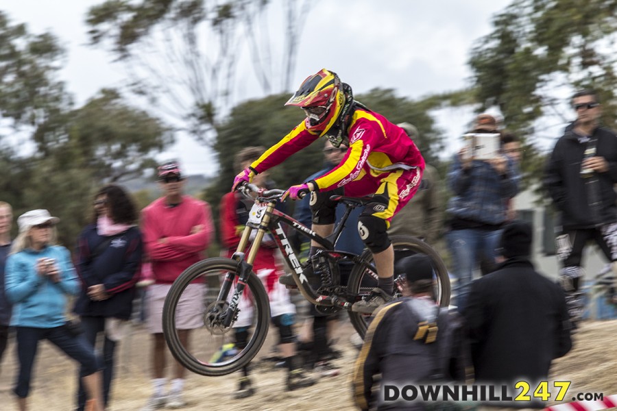 There was a good crowd lining the track near the bottom drop.