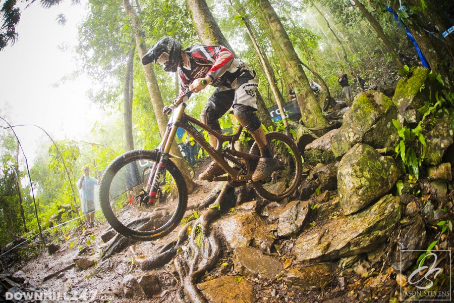 Not only is Steve Peat racing to top 10s in World Cups but he is continuing his mentoring with the Steve Peat Syndicate. One of the SPS juniors hitting the rock garden.