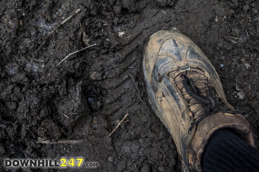 It is going to be hard for riders as some sections of the track are rocky and bone dry where as others are wet muddy due to water coming out of the hill.