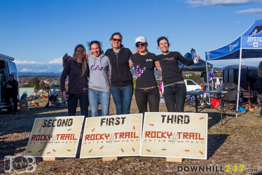 Womens Elite Podium:  1: Rosemary Barnes / 13.33 2: Claire Whiteman / + 3s 3: Jaclyn Shapel / + 9s 4: Vanessa Thompson / +51s 5: Kath Bicknell / + 63s