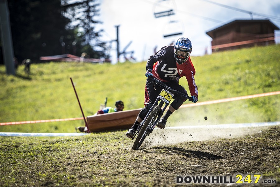 Sam Blenkinsop making a berm out of thin air.