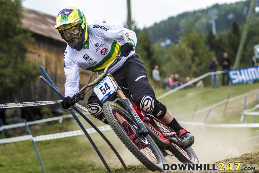 Look at the grimace on Bryn Atkinson's face, he charged into the hot seat. He ended up 18th on the day.