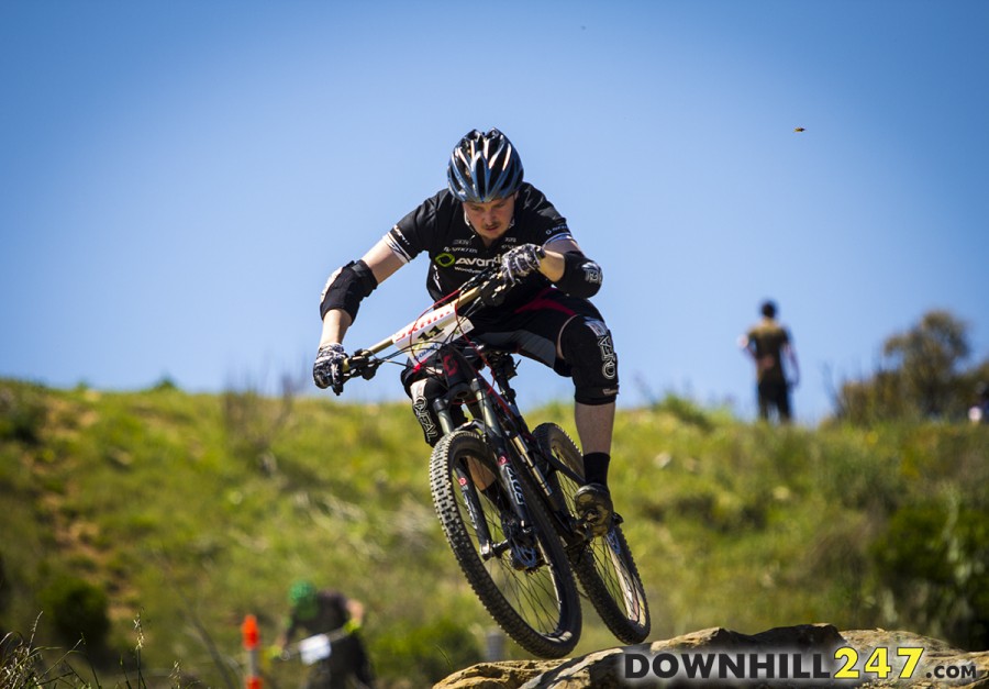 This rock section caught some riders out, healing vibes to everyone that became a cropper. As Dave mentioned earlier Andy Clarke popped his shoulder out over this feature.