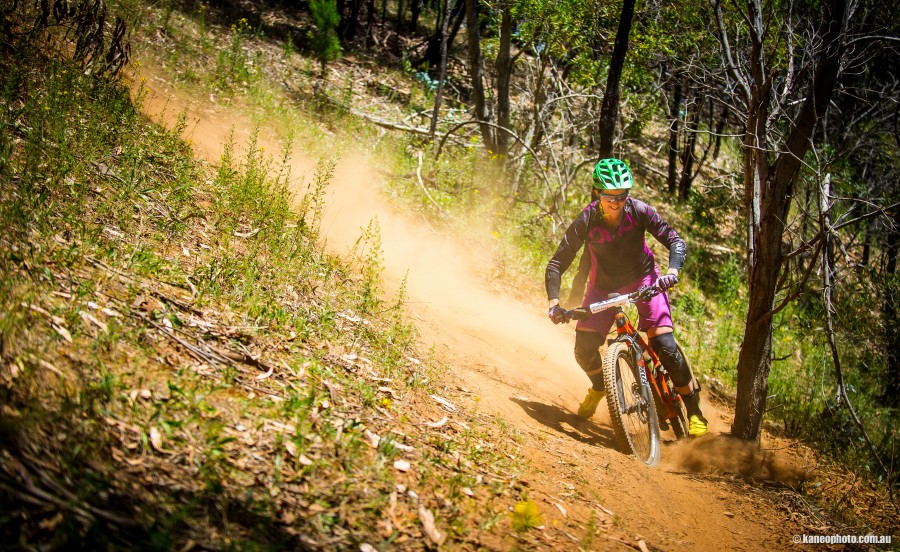 The dry conditions meant there was some dust getting kicked up,it also meant riders were washing out when they were pushing too hard!