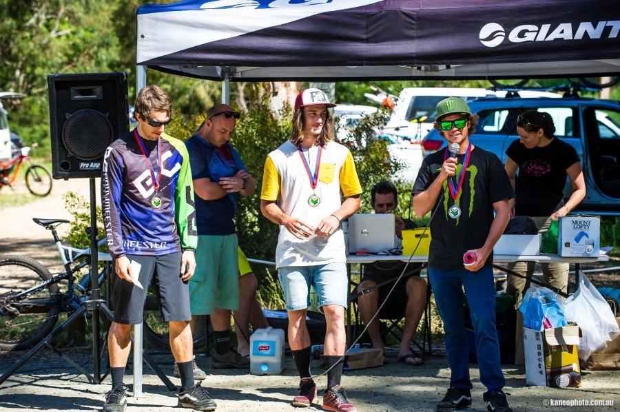 Smiles all around on the elite men's podium