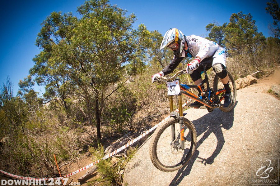 Oliver Zwar; New team, new look, extra speed, sliding over this rock mid track, hardly touching the ground and looking smooth as always.