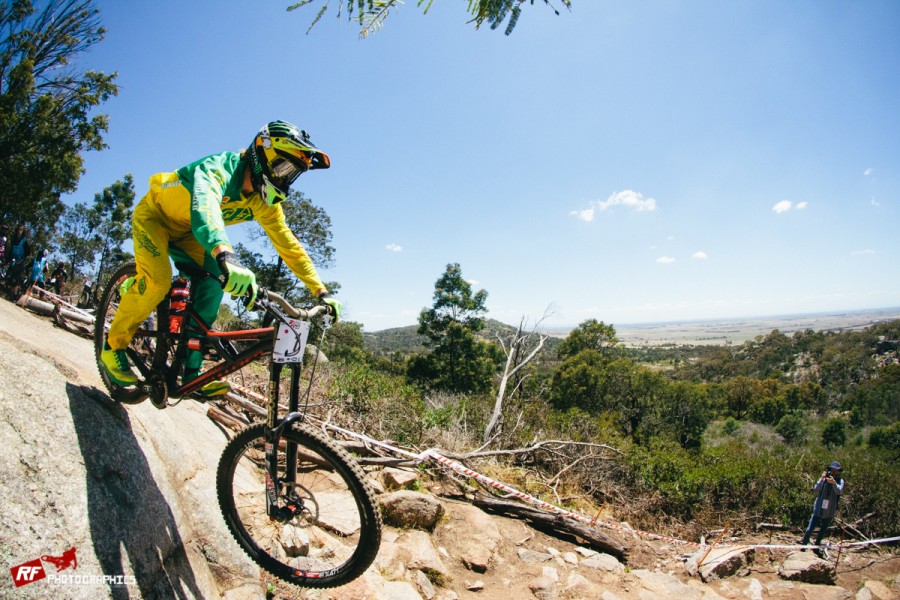 There were a lot of riders riding 'smaller' downhill bikes to reflect the nature of the track, including Troy Brosnan. He could pretty much ride anything though and still go fast! Check back soon for a feature on these bikes.