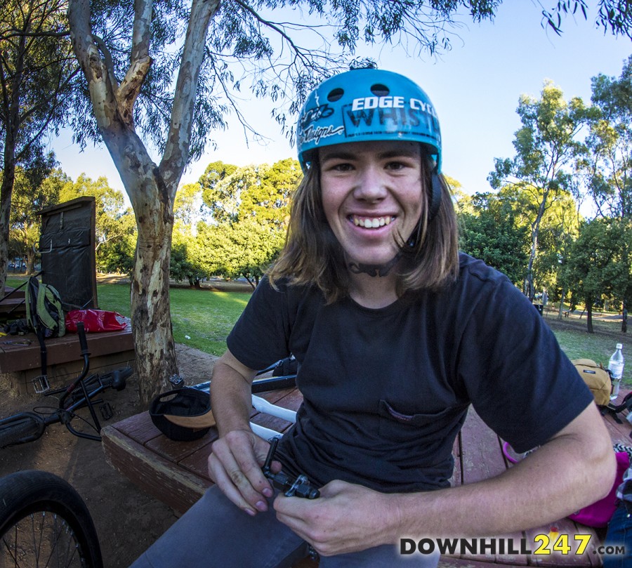 Smiling and happy to be out on a bike!