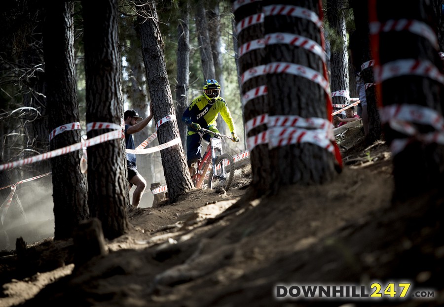 Jack Moir coming into the chute.