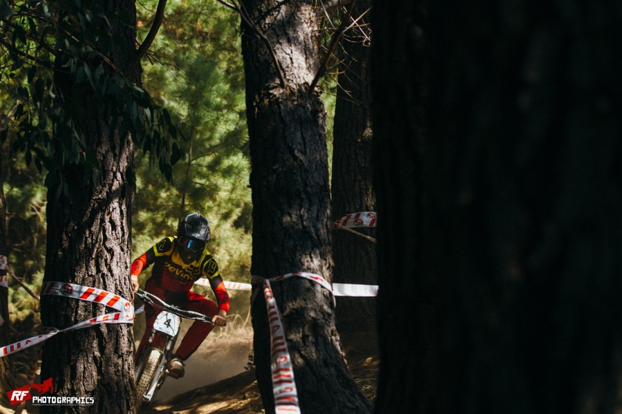 Dean Lucas working his way through the trees.