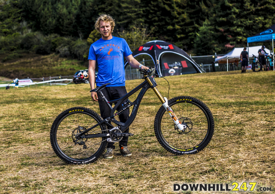 Bernard Kerr rocking his black Pivot Phoenix, these bikes are at the lighter end of the scale but as Bernard (& Jackson Elliot) have proven they can still take a beating.