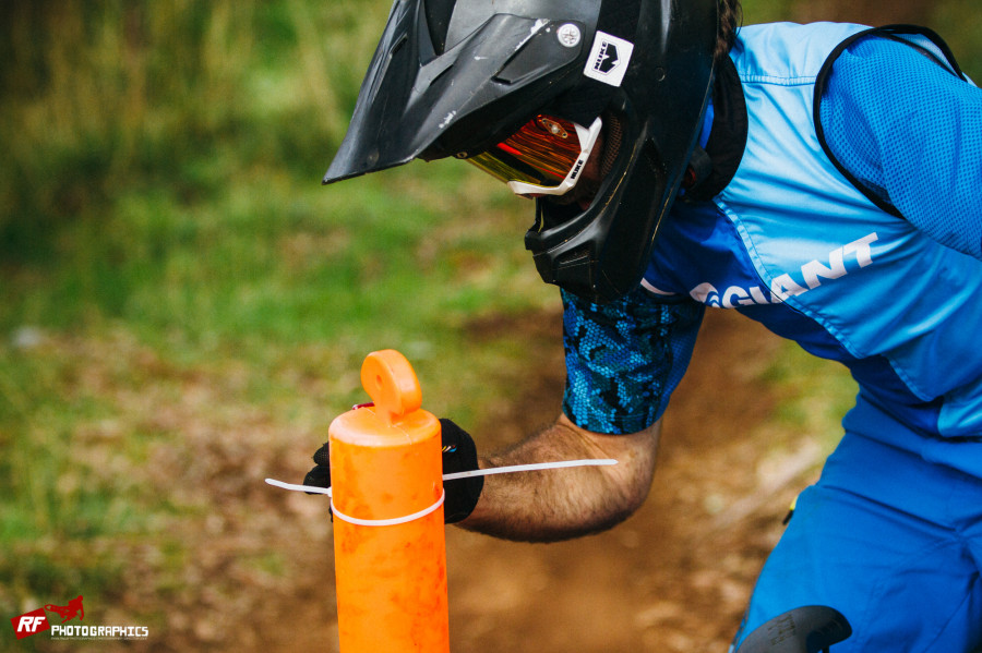 Get it in, getting your finger into the timing chip reader is harder than you think after pedaling like a rider possessed!