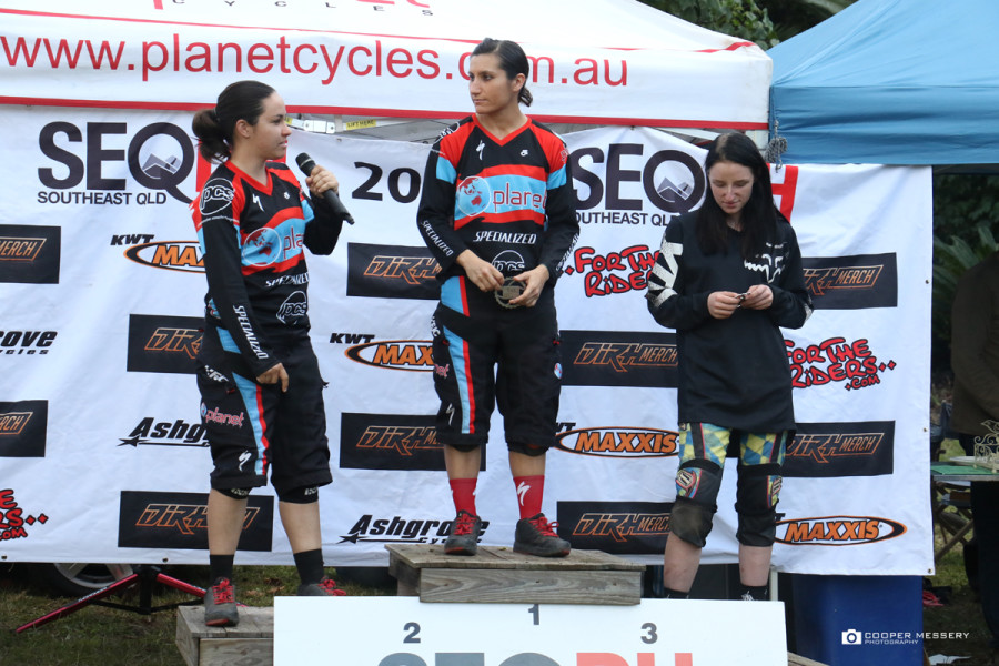 Open Womens Podium: (2) Tracey Knight, (1) Lisa Mathison, (3) Jasmin Street