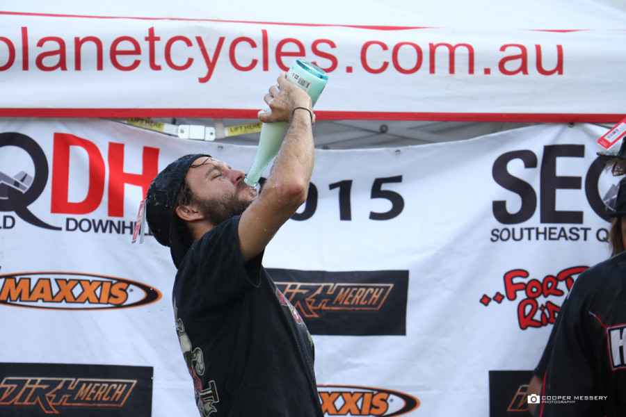 When you backflip your way onto the podium, you can celebrate as much as you want.
