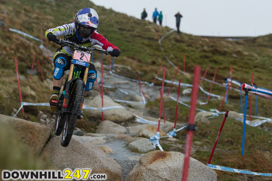 There was no stopping Rachel Atherton who once again showed her excellent bike handling skills to take the win.