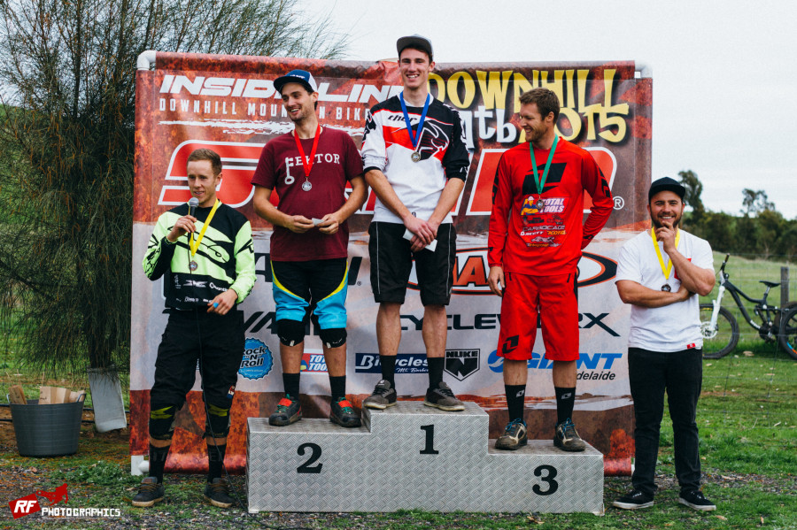 The Elite Men's podium.