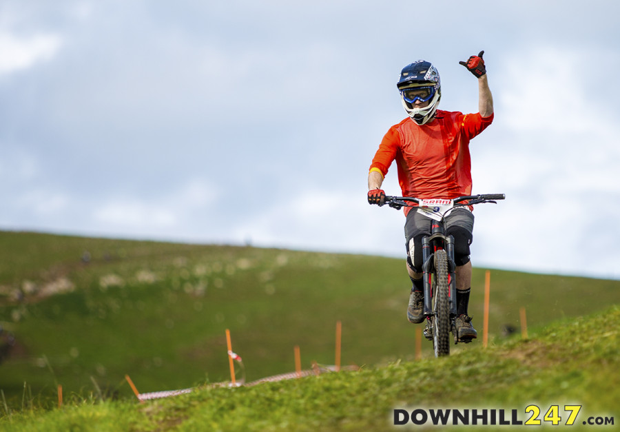 Sion Buzacott throws some horns.