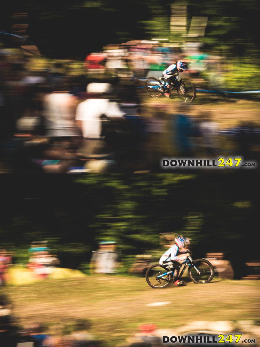 Danny Hart got wild off the drop into the final straight, almost leaving the course and collecting some spectators!