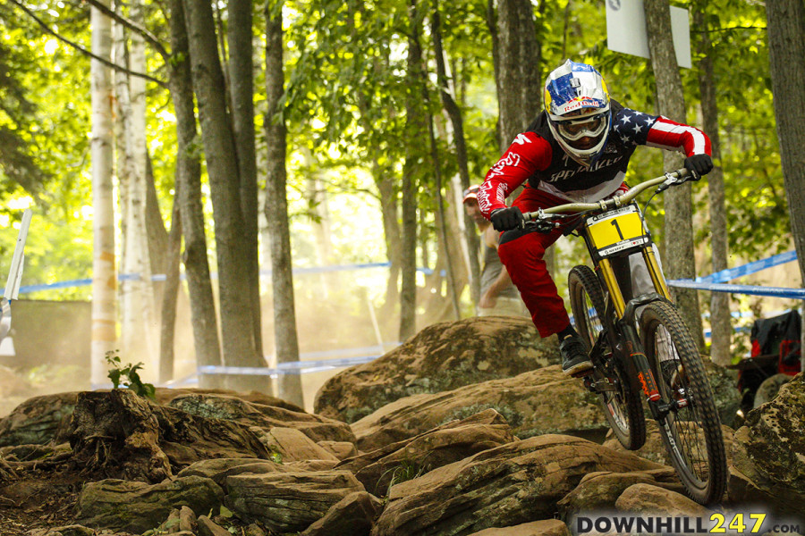 Fastest qualifier, Aaron Gwin, shows us he is the man to beat at his home course with a 2+ second gap from 2nd place.