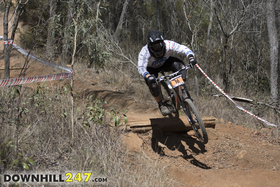 Michael Dopson didna��t end the day as planned - a big crash on the final jump has set him off the bike for quite some time.