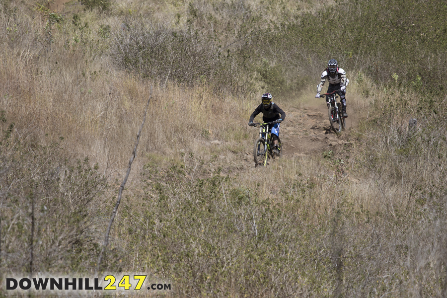 The mid-section of the track cuts a loose path of berms and jumps through the dry scrub.